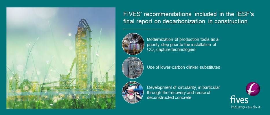 FIVES'recommendations included in the IESF's final report on decarbonization in construction
